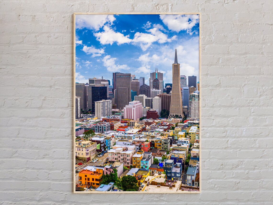 Real Photo San Francisco Transamerica Pyramid City Skyline Poster