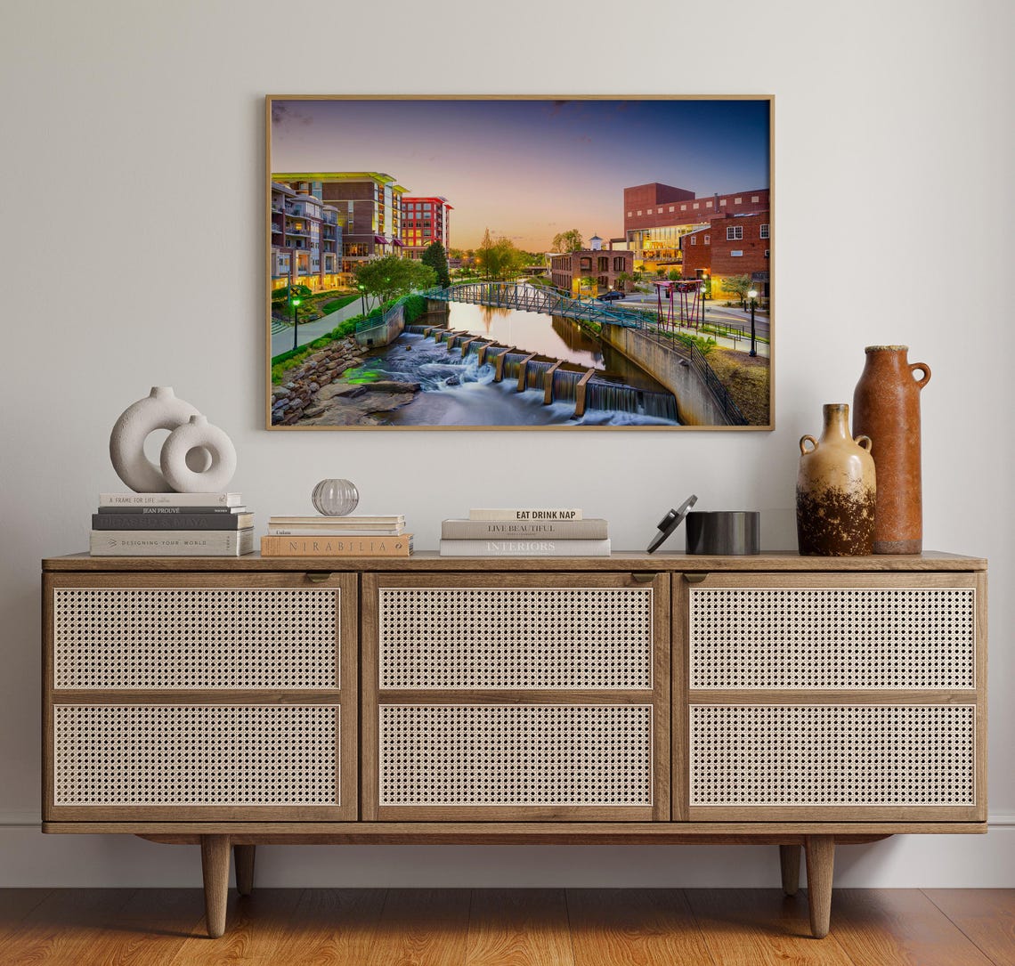 Greenville South Carolina Falls Park Sunset Downtown River Poster - Image 4