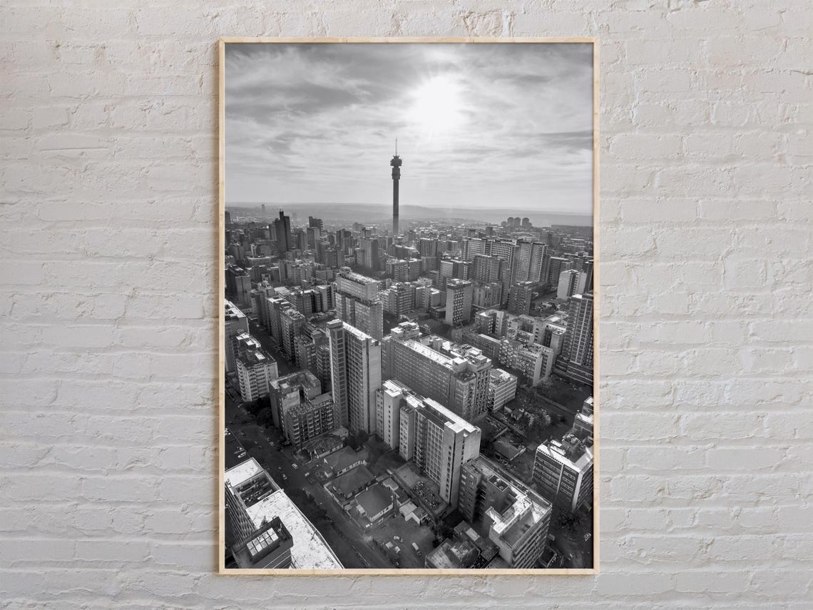 Black And White Johannesburg Print Johannesburg Wall Art Johannesburg Poster Johannesburg Photo Johannesburg Poster Print