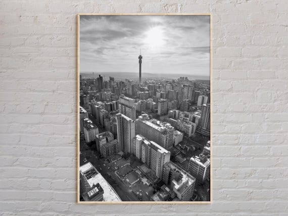 Black And White Johannesburg Print Johannesburg Wall Art Johannesburg Poster Johannesburg Photo Johannesburg Poster Print