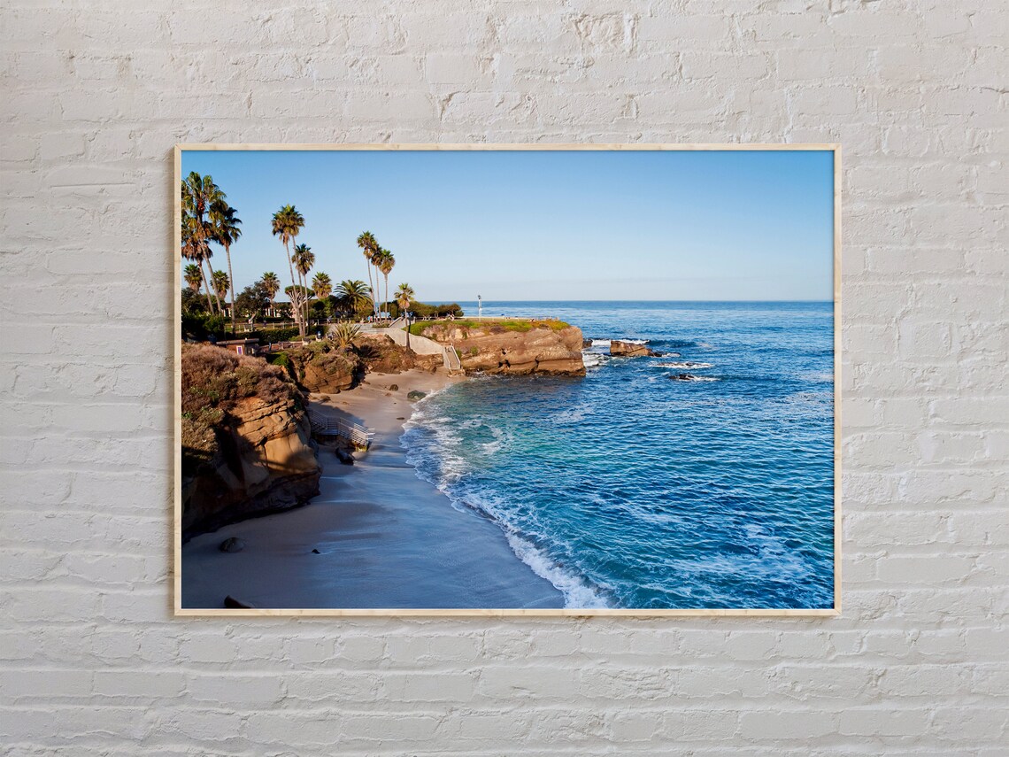 La Jolla Travel Poster, San Diego Wall Art Print