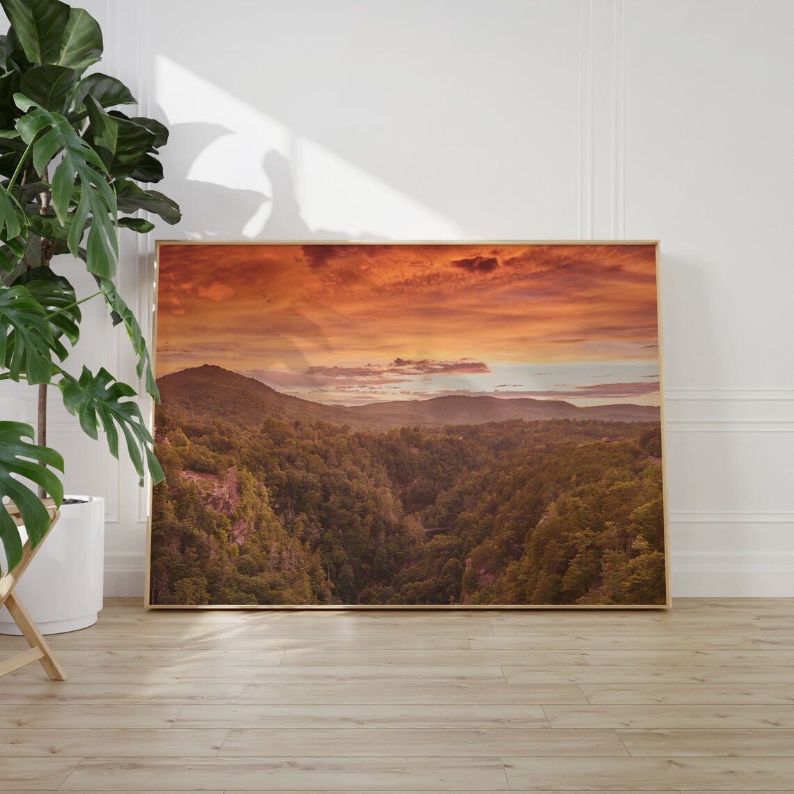 Georgia Mountains Sunset Forested Hills Golden Sky Landscape Poster - Image 2