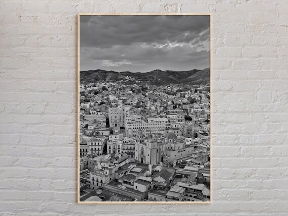Guanajuato Mexico Cityscape Black And White Photography Poster