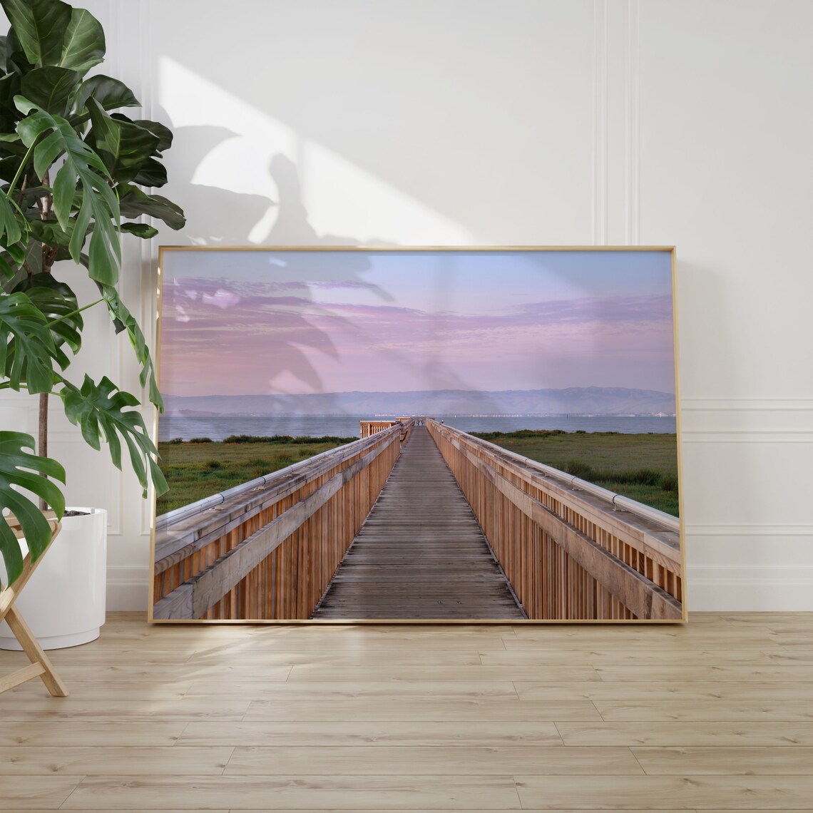Palo Alto California Baylands Boardwalk Pink Dusk Marsh View Poster - Image 2