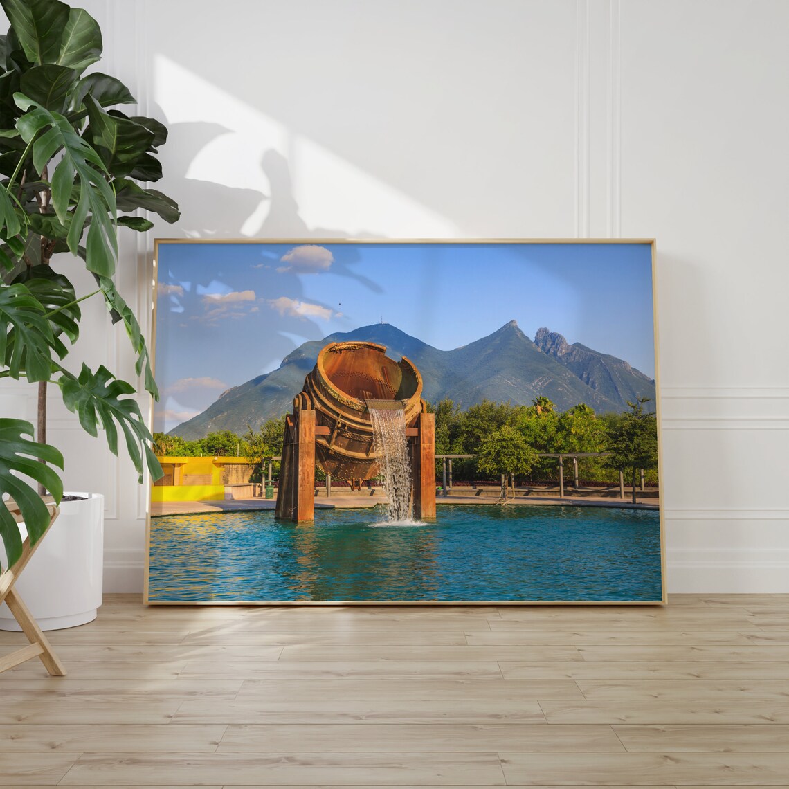 Monterrey Mexico Fundidora Park Fountain Mountain View Photo Poster - Image 2