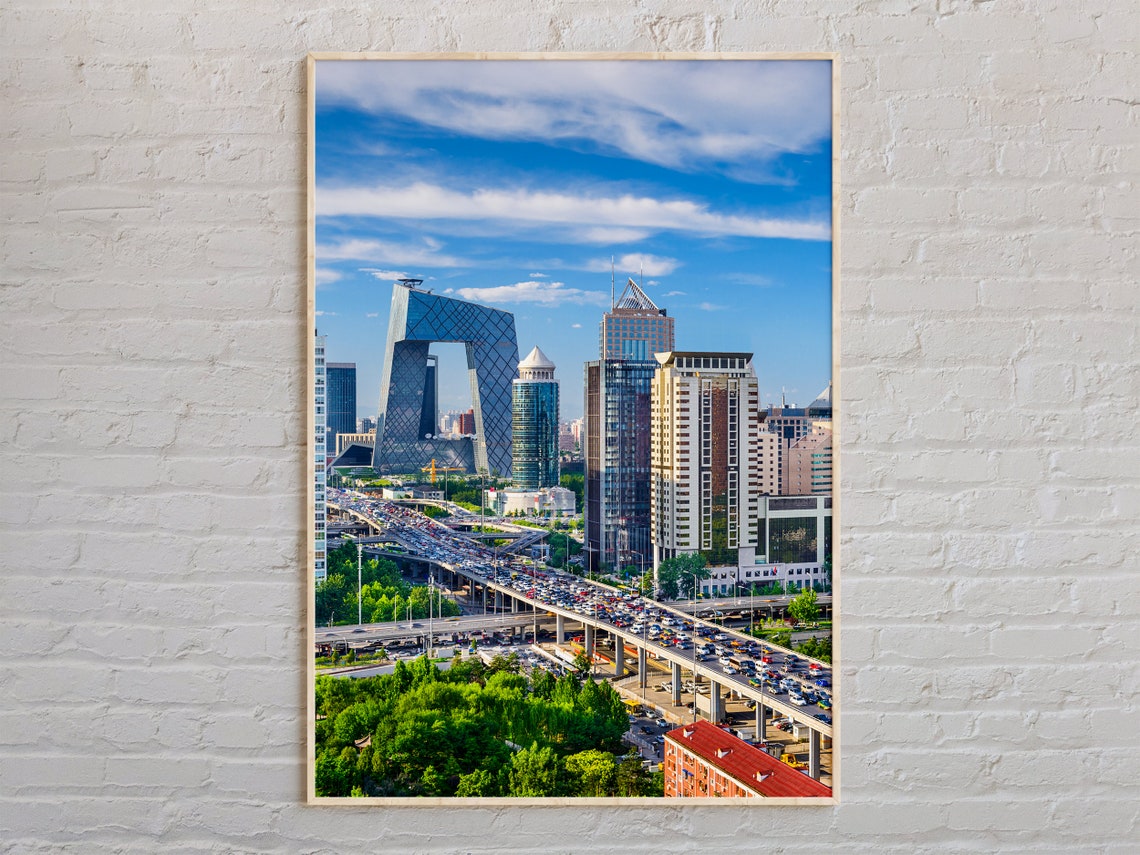 Beijing CBD Skyline CCTV Tower Modern City Real Photo Art Poster