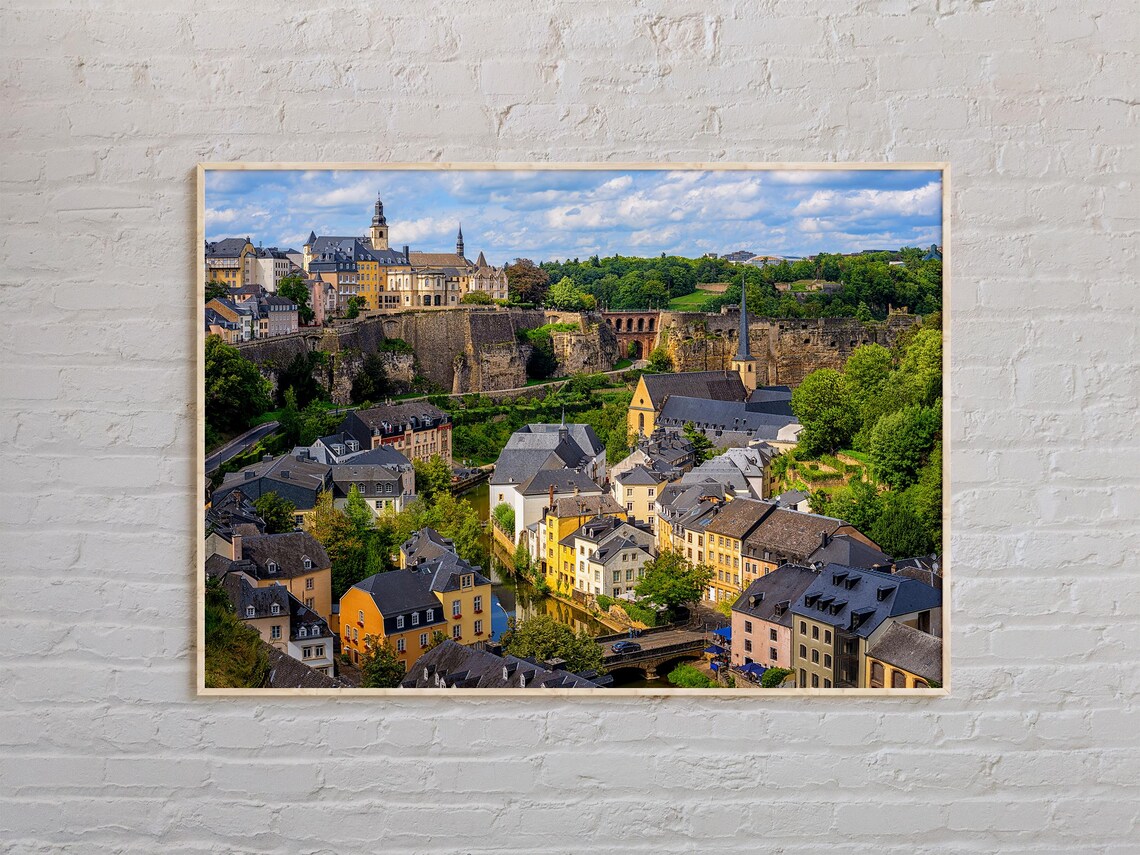 Luxembourg City Old Town Fortifications Color Historic Quarter Poster