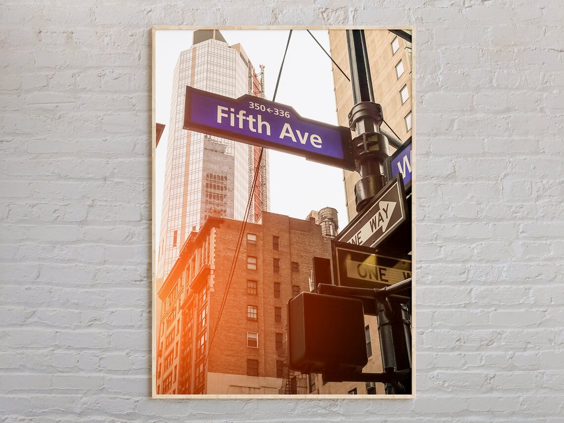 Fifth Avenue Street Sign Manhattan New York City Photography Poster