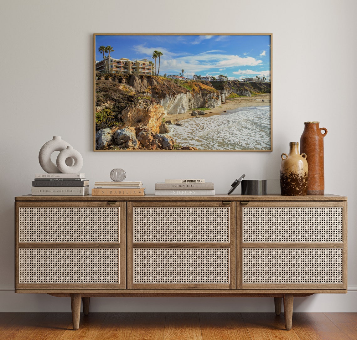 Pismo Beach California Ocean Cliffs Waves Coastal Bluff View Poster - Image 4
