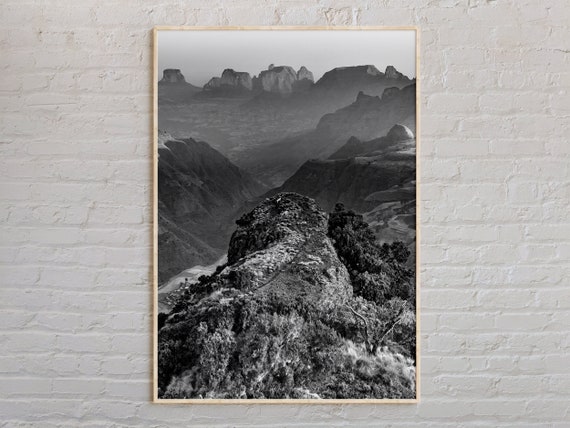 Black And White Ethiopia Print Wall Art Poster Photo Decor Africa