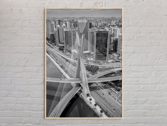 Black And White So Paulo Print Wall Art Poster Photo Decor Brazil