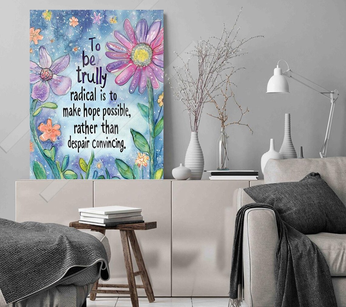 Make Hope Possible Floral Watercolor Inspirational Quote Poster - Image 3
