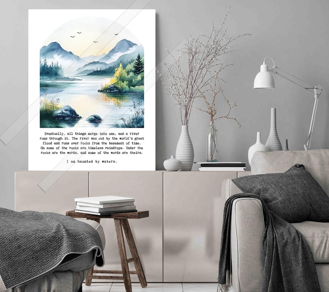 Eventually All Things Merge Into One, River Quote Poster - Image 3