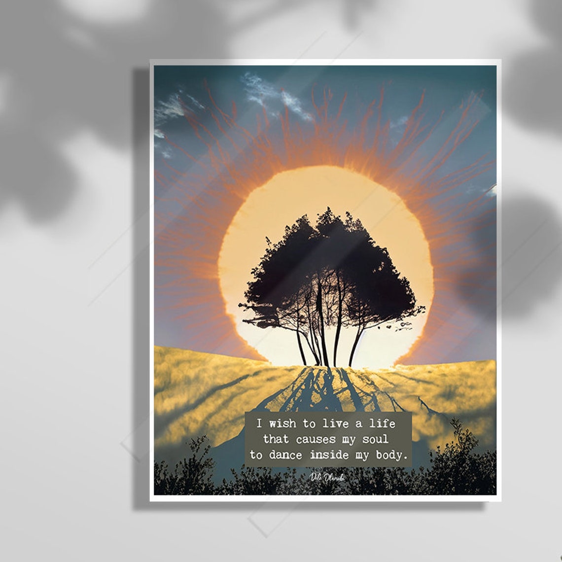 Dele Olanubi Soul Dance Sunset Tree Silhouette Inspirational Poster