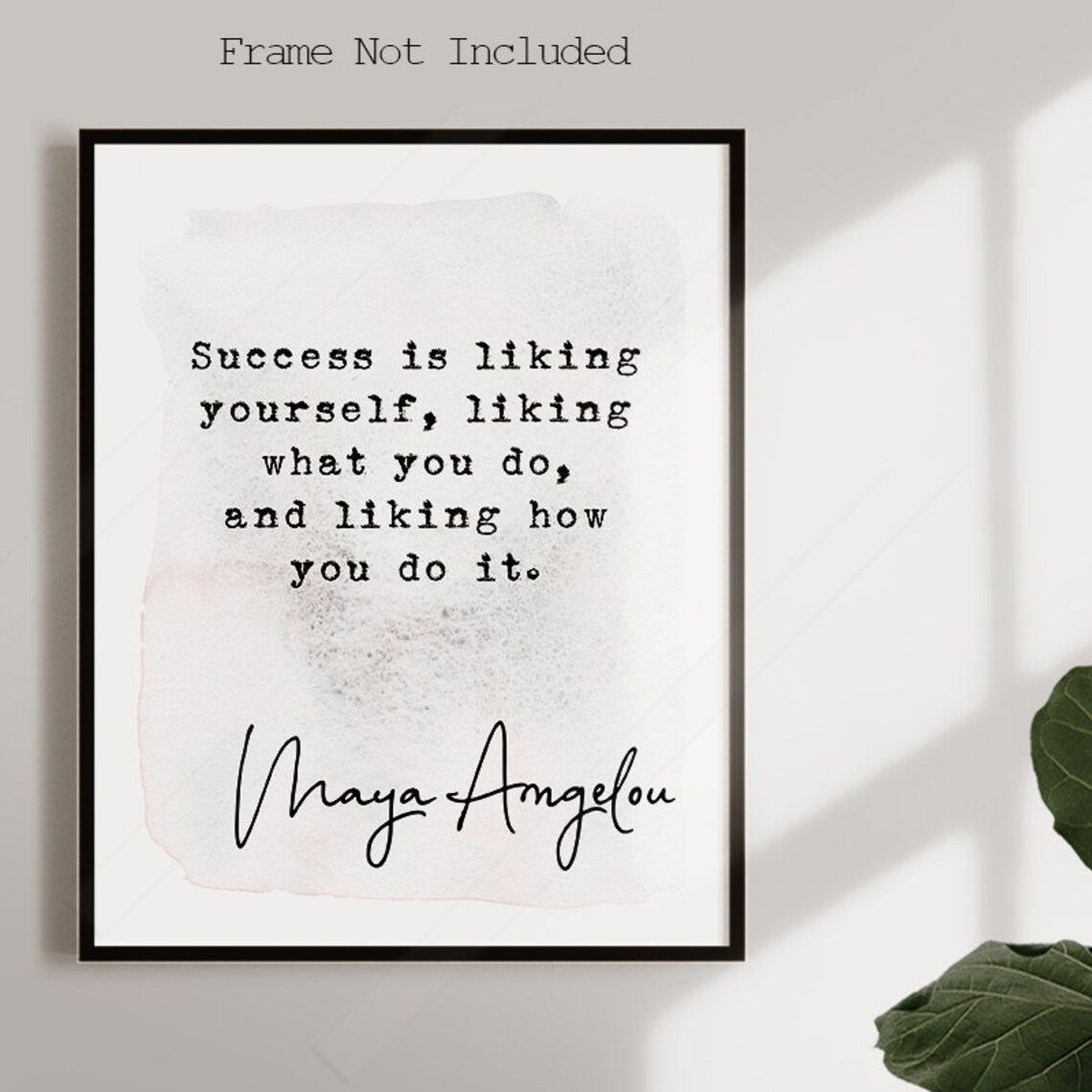 Maya Angelou Success Is Liking Yourself Typewriter Quote Poster