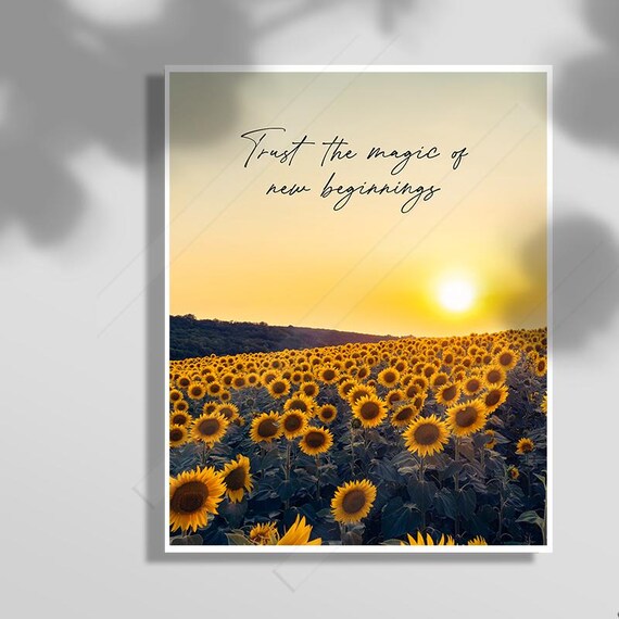 Trust The Magic Of New Beginnings Inspirational Quote Wall Art Adventure Wall Art Housewarming Gift