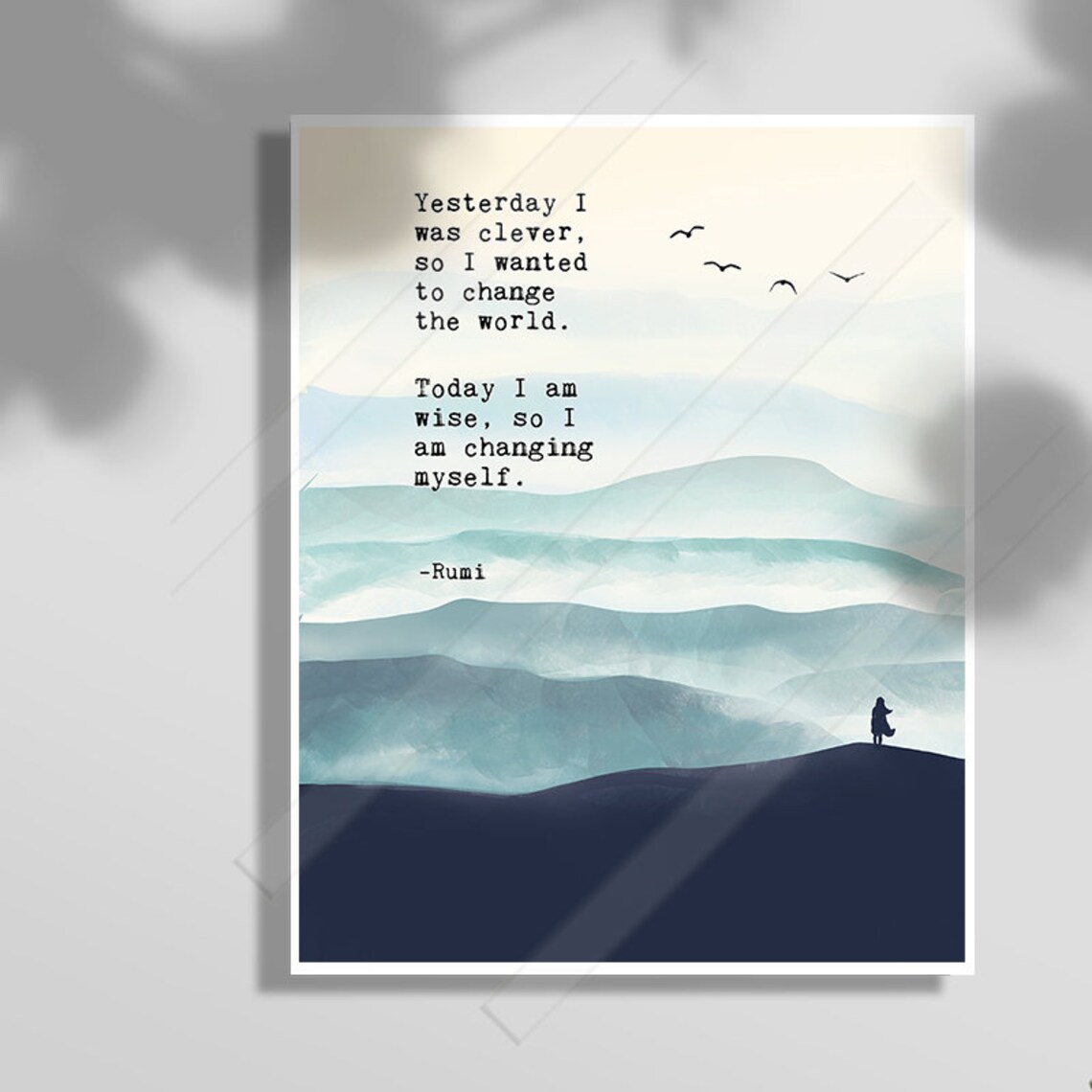 Wise Quote Poster Print, Self-Change Inspiration