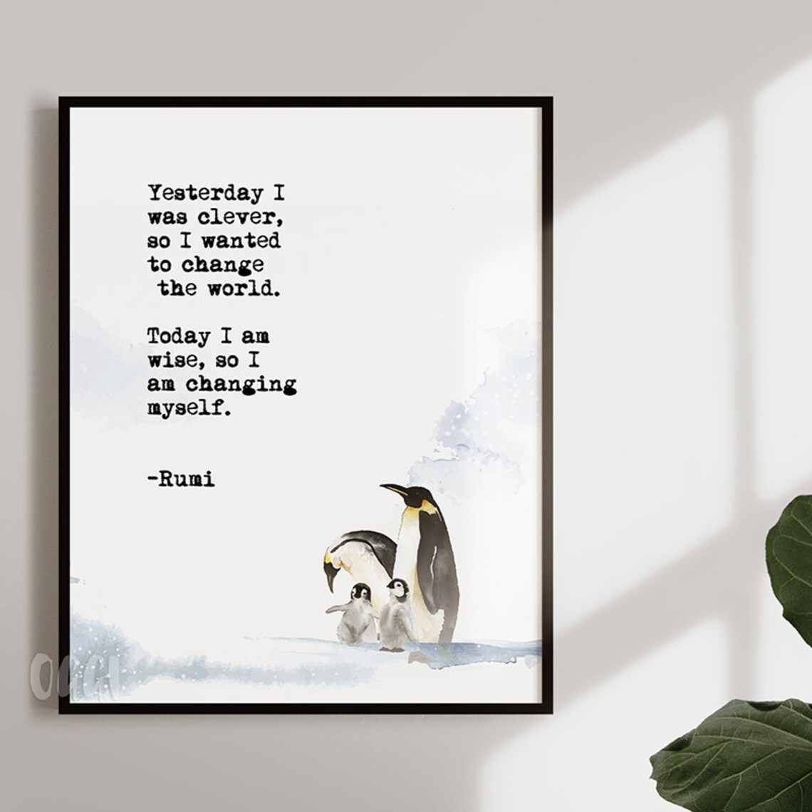 Rumi Quote Print, Inspirational Reflection Art Print