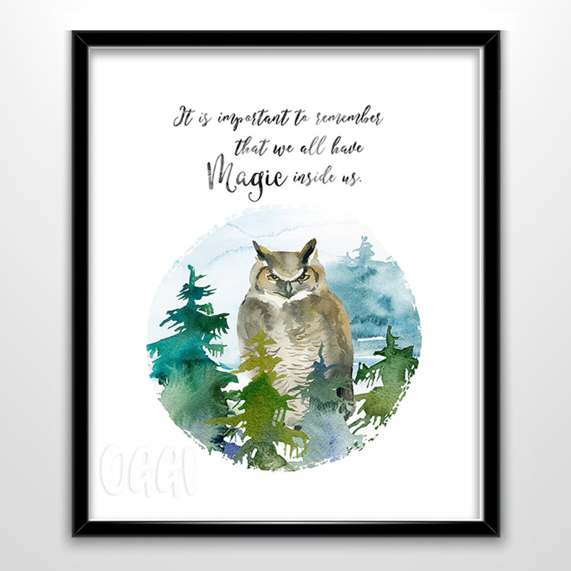 Magic Inside Us Watercolor Quote Wall Art Print