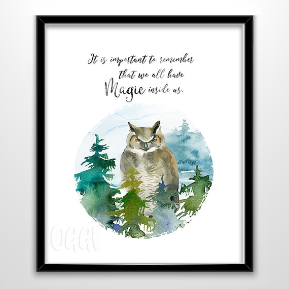 Magic Inside Us Watercolor Quote Wall Art Print