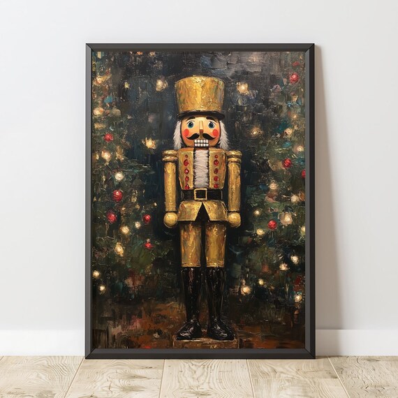 Moody Christmas Art Print Vintage Christmas Wall Art Winter Holiday Home Decor