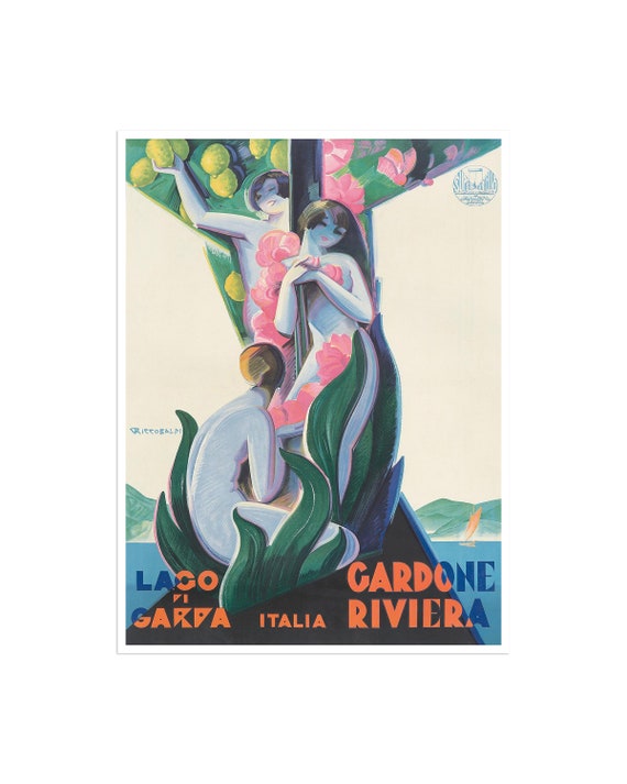 Italy Poster Lake Garda Travel Art Vintage Home Decor Print Xr2782