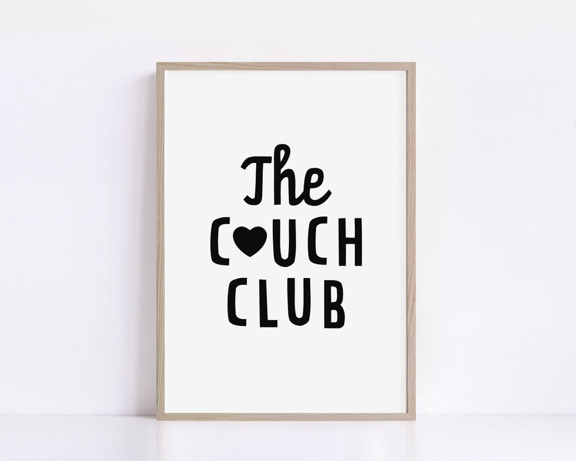 The Couch Club Black Heart Bold Modern Living Room Typography Poster - Image 3