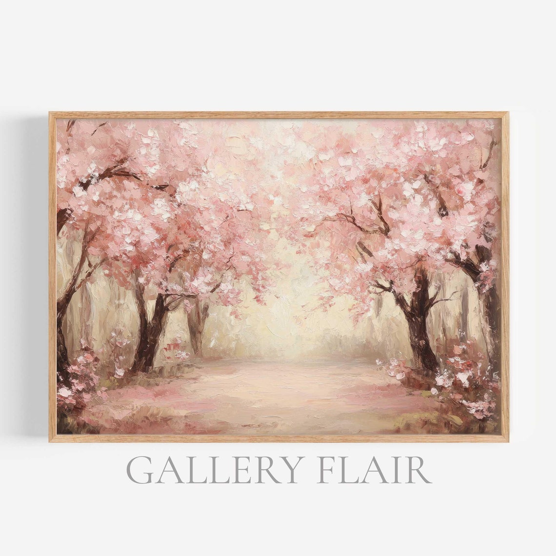 Cherry Blossom Tree Lined Path Pink Canopy Spring Landscape Poster