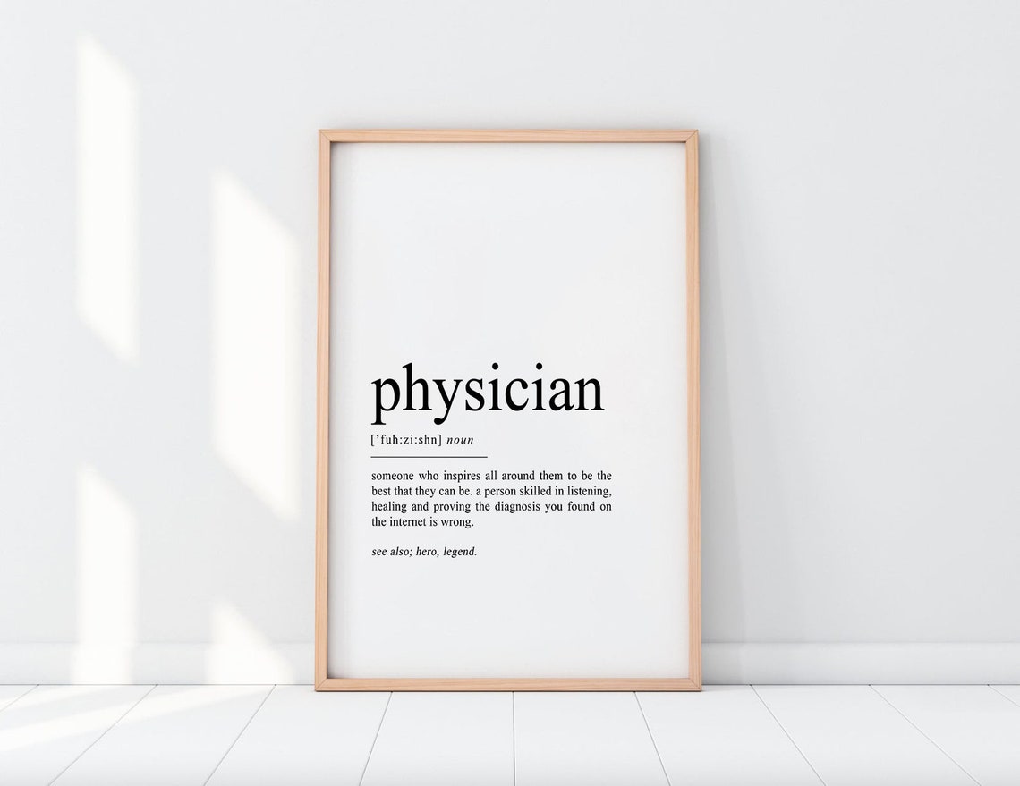 Physician Definition Funny Dictionary Typography Doctor Gift Poster - Image 2