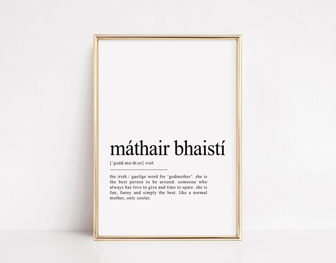 Mthair Bhaist Irish Definition Godmother Wall Art Print - Image 2