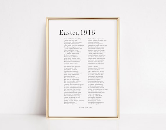 William Butler Yeats Easter 1916 Poetry Print