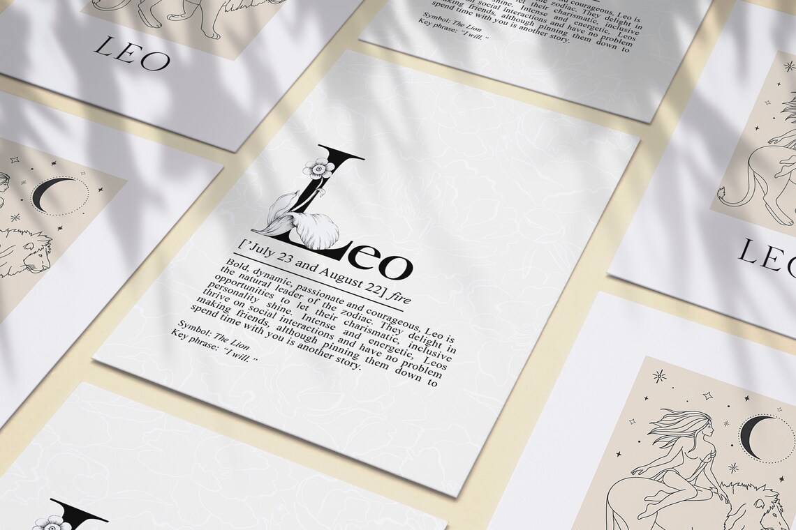 Leo Zodiac Definition Art Print, Astrology Gift - Image 2