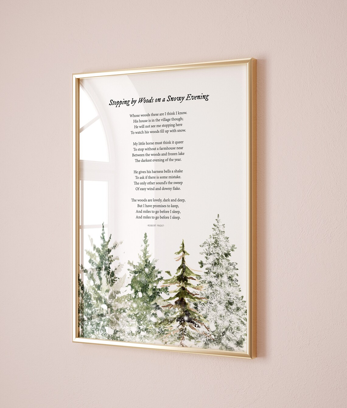 Robert Frost Christmas Poem Art Print, Holiday Quote