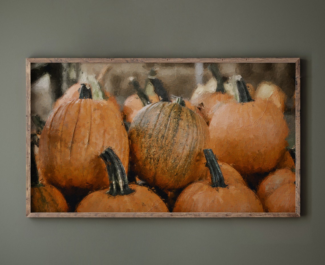 Vintage Fall Pumpkins Patch Rustic Autumn Harvest Scene Art Print - Image 4