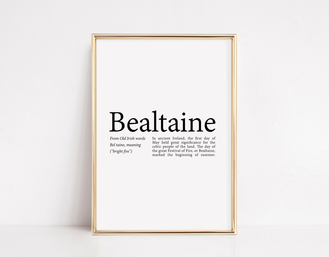 Bealtaine Irish Festival Definition Old Irish Bright Fire Poster