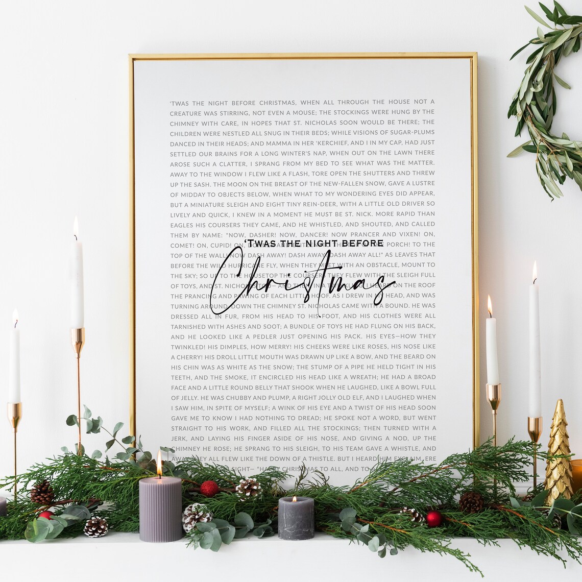Twas The Night Before Christmas Quote Art Print - Image 2