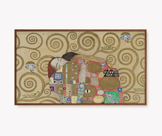 Gustav Klimt Fulfillment Golden Embrace Art Nouveau Swirl Artwork Poster