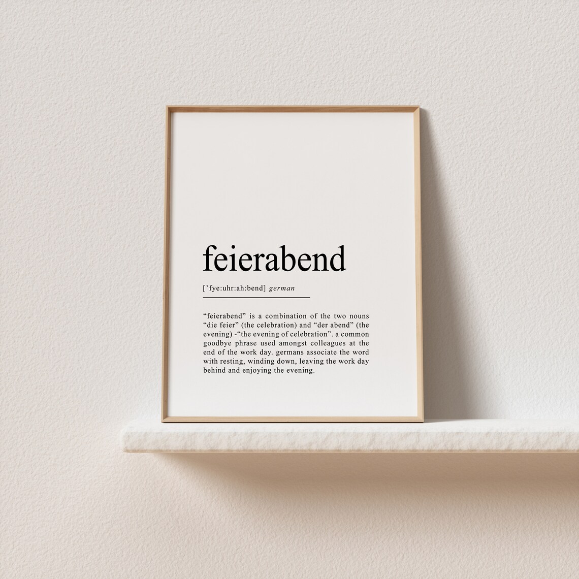 Feierabend Definition German Wall Art, Office Decor - Image 2