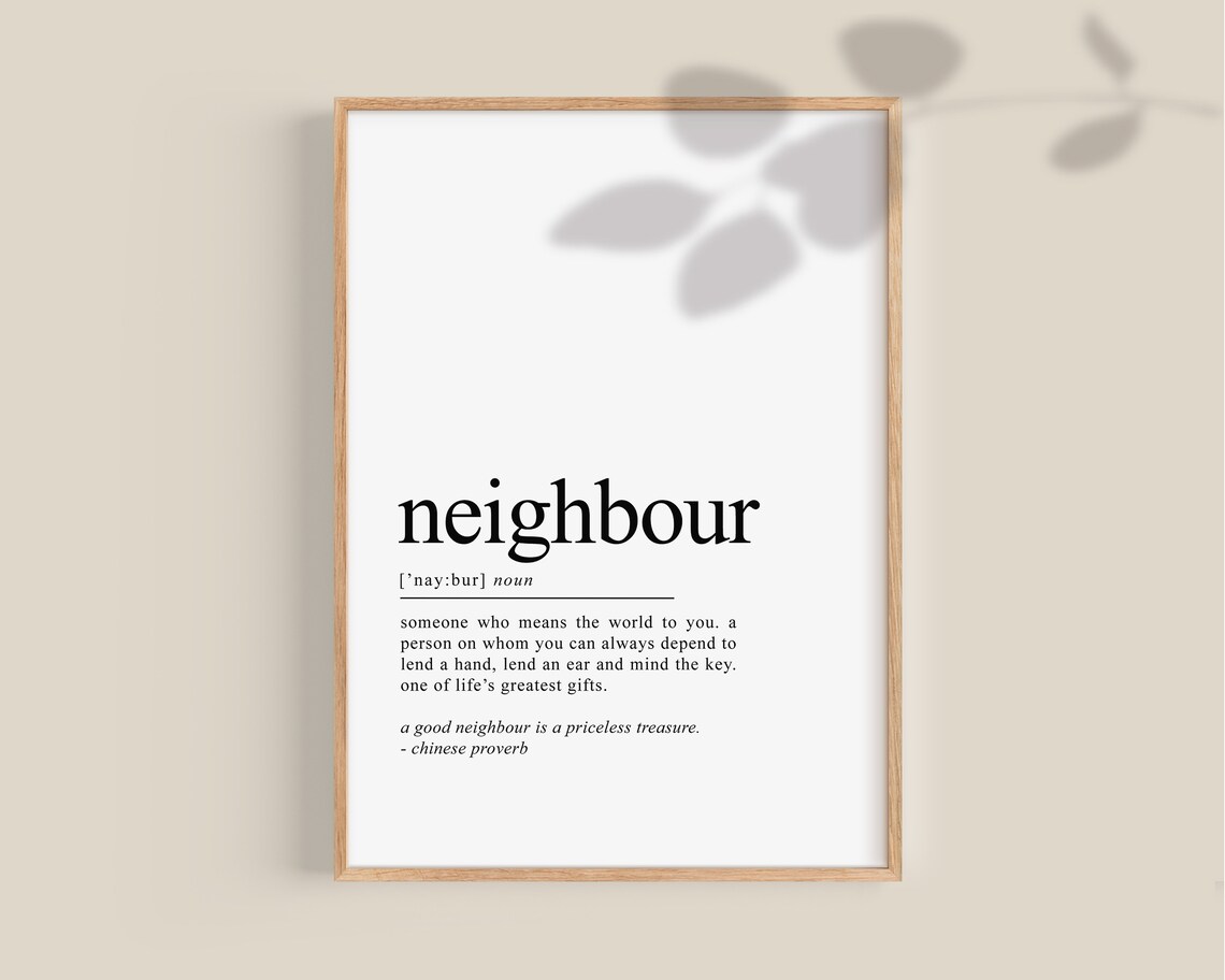 Neighbour Definition Art Print, Christmas Gift - Image 2