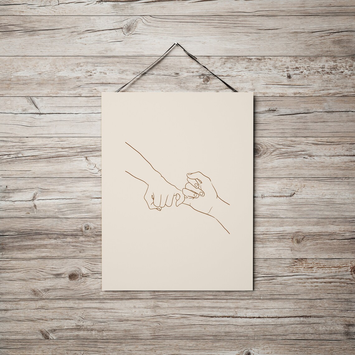Holding Hands Line Art Couple Love Art Print - Image 2