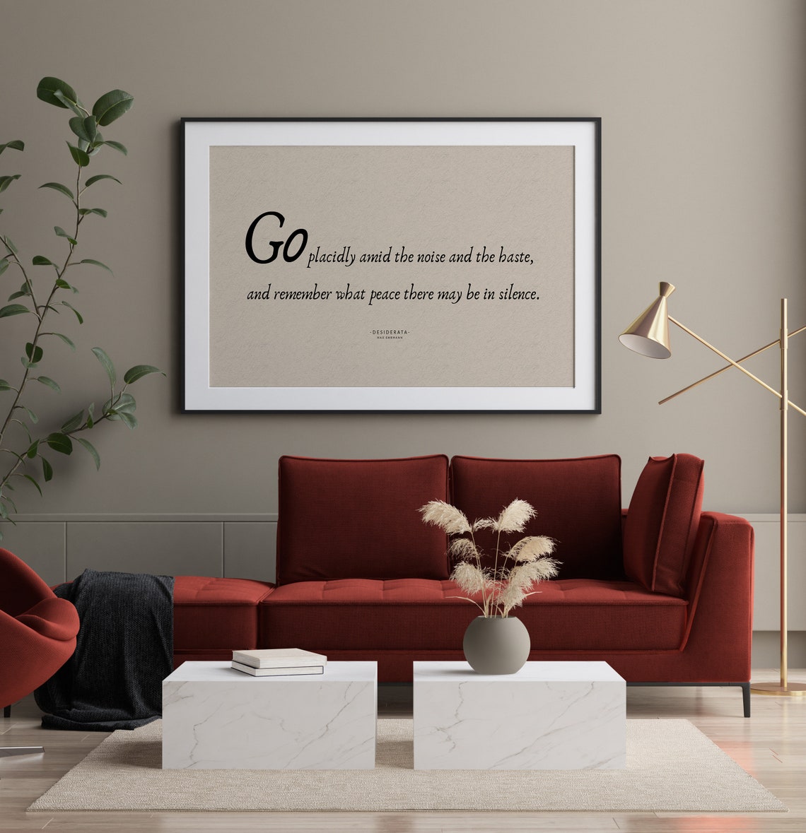 Desiderata Go Placidly Amid Noise Poem Quote Poster by Max Ehrmann - Image 2