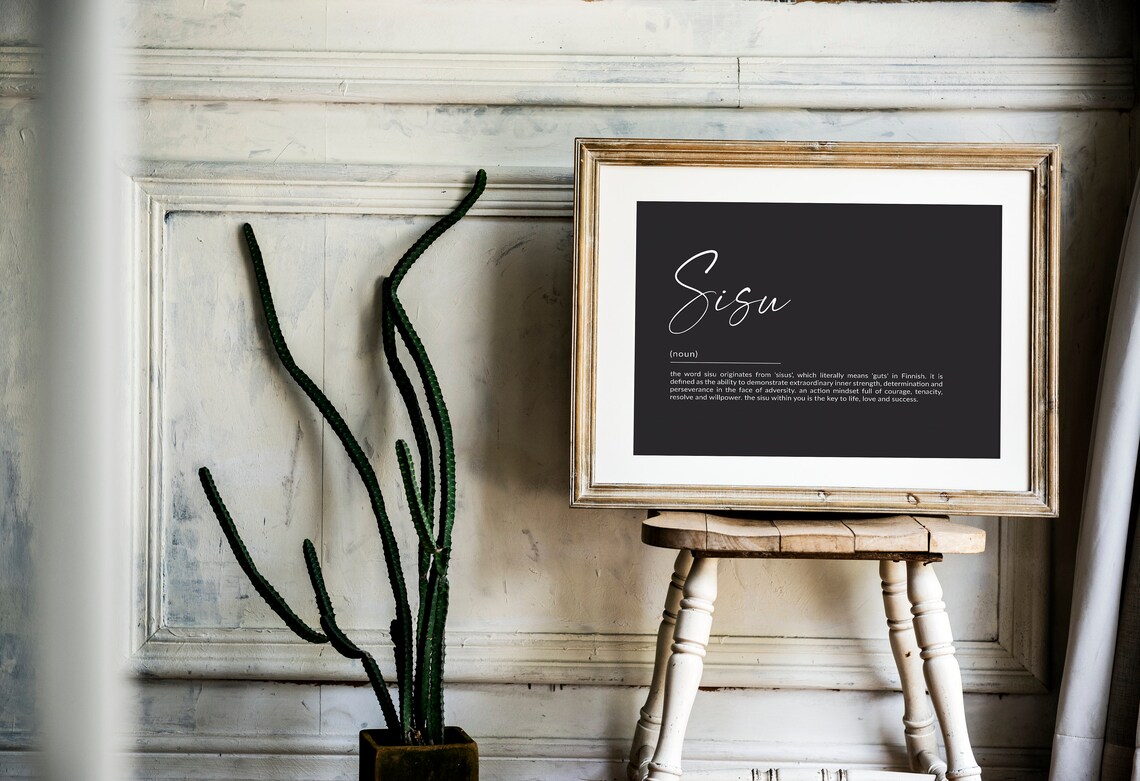 Sisu Definition Art Print, Scandinavian Typography - Image 2