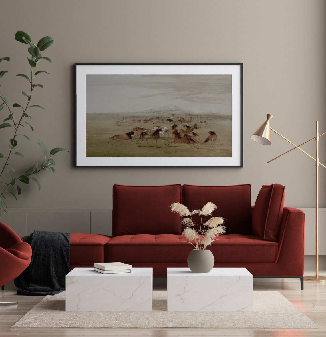 Wild Horses Farmhouse Wall Art Print - Image 2