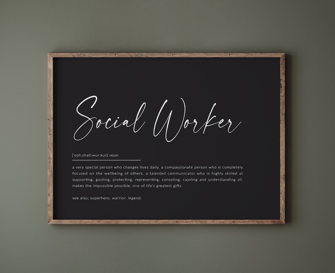 Social Worker Definition Art Print, Gift Idea