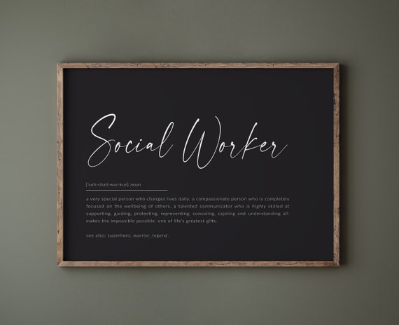 Social Worker Definition Art Print, Gift Idea