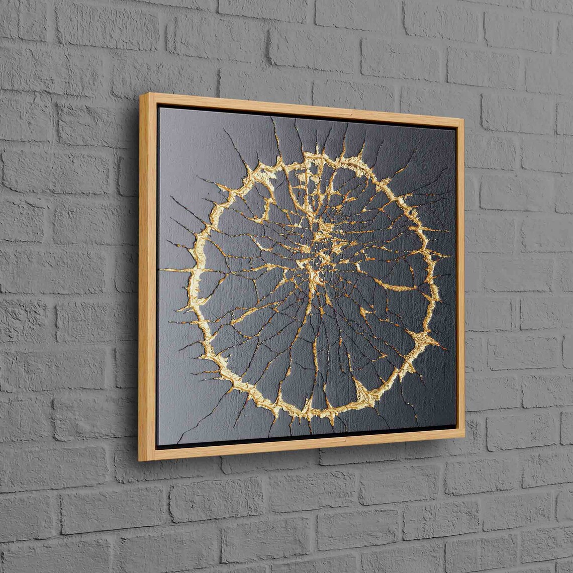 Kintsugi Black and Gold Abstract Art Print