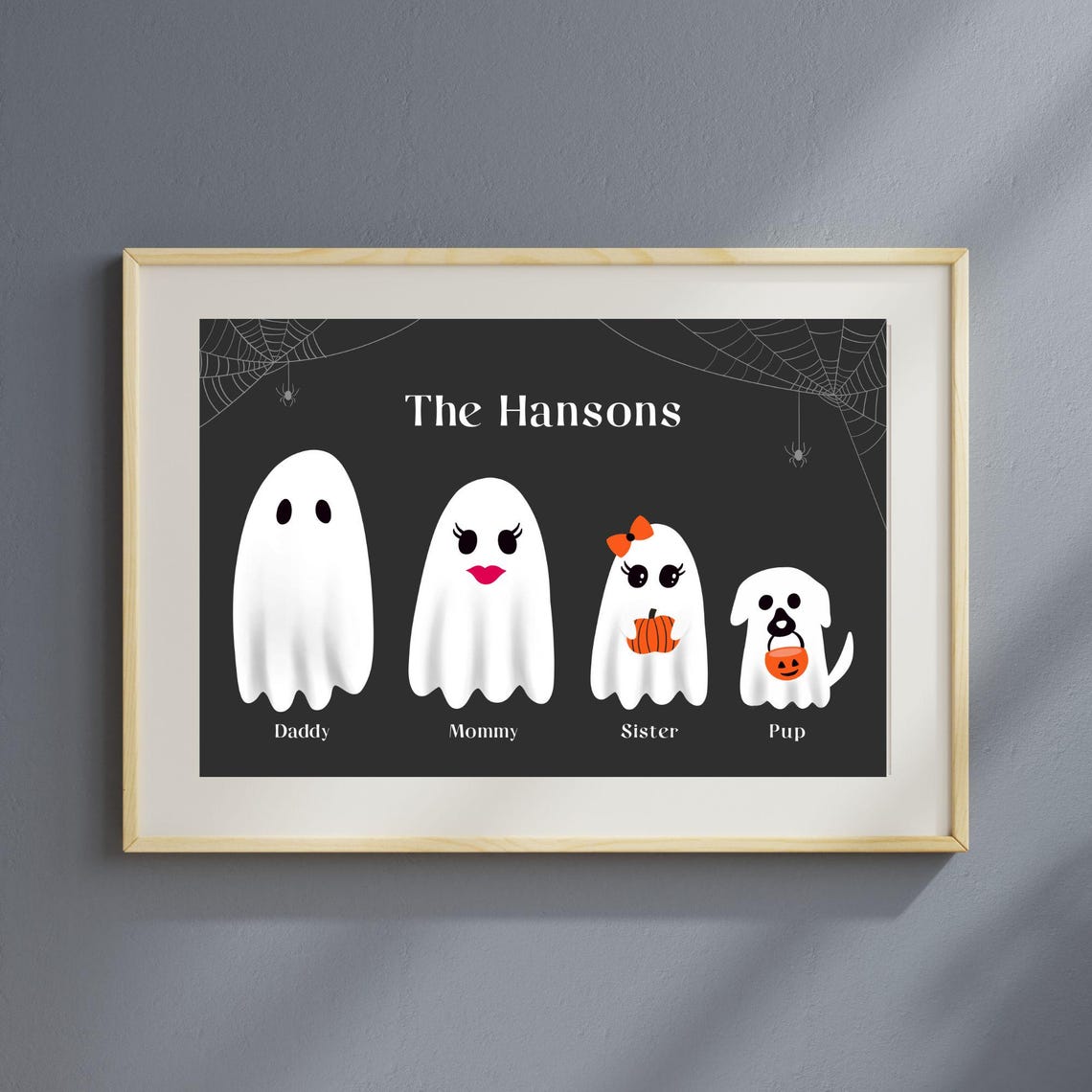 Personalized Halloween Ghost Family Funny Cute Ghosts Poster