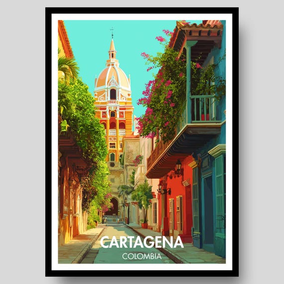 Cartagena Poster Colombia Wall Art Print