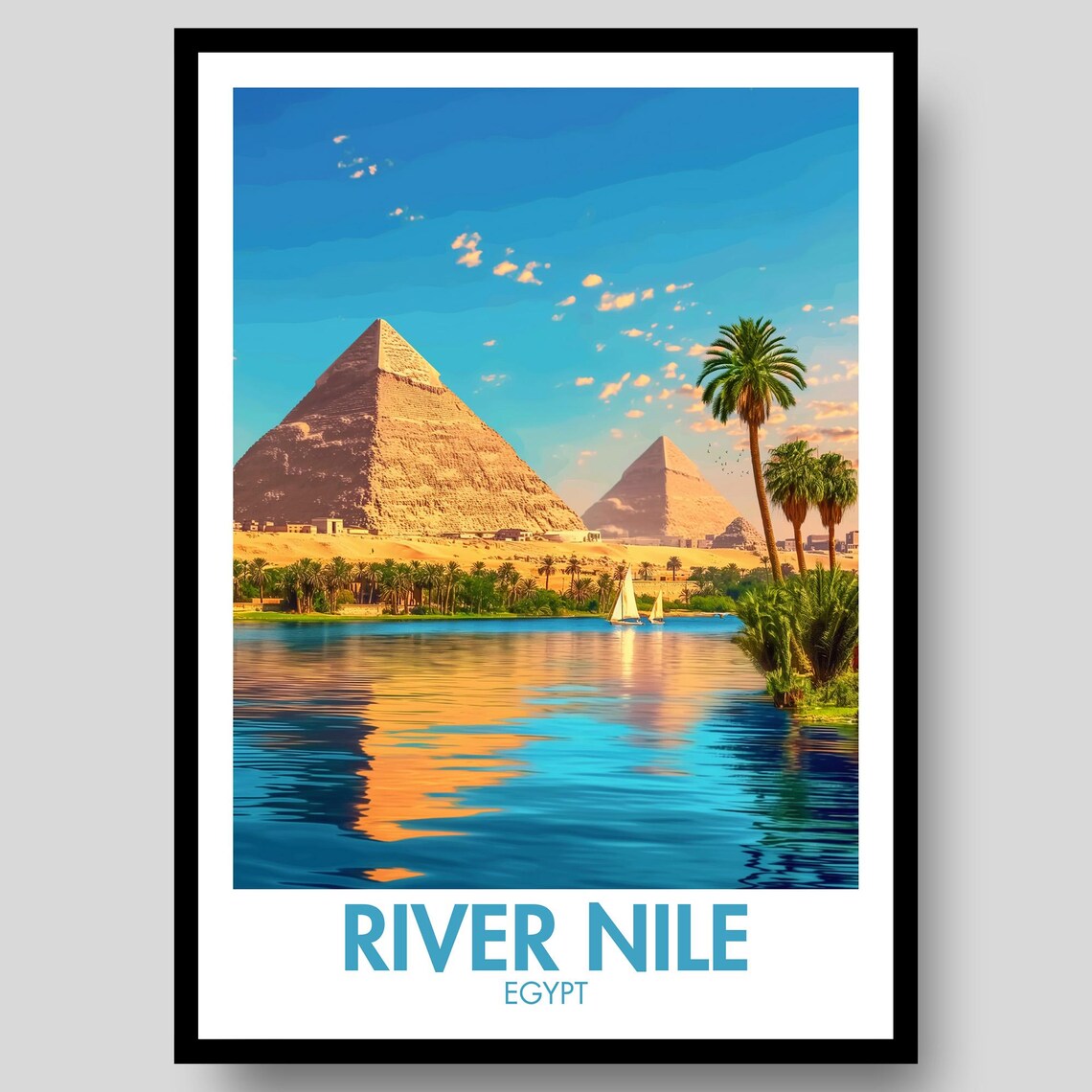 River Nile Poster, Egyptian Cairo Travel