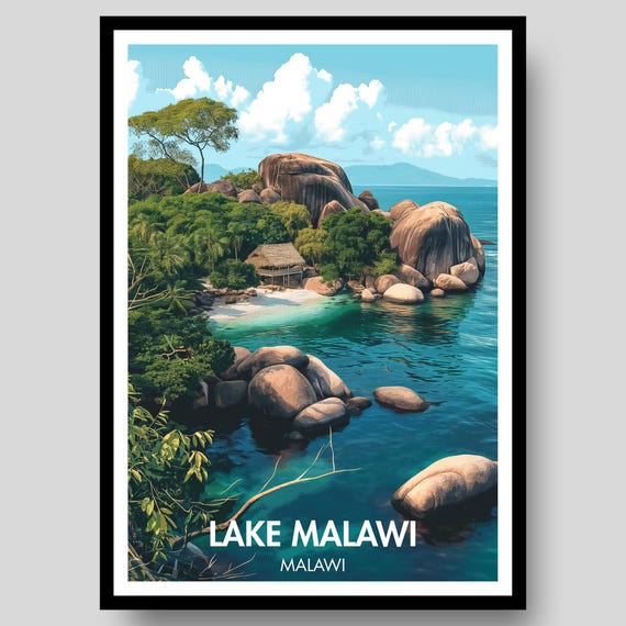Lake Malawi Poster Wall Art Print Gift